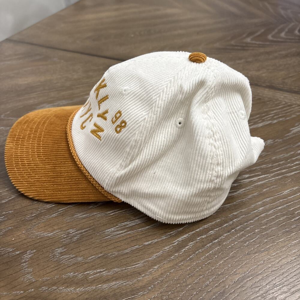 Mad Engine Corduroy Baseball Cap Gold and White Brooklyn NYC Hat - Picture 5 of 6